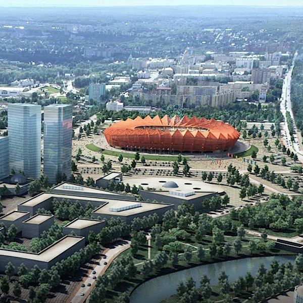 Il Fifa World Cup Stadium di Saransk con 45.015 posti: ennesimo stadio in costruzione entro il 2017, così anche Saransk avrà uno stadio di rappresentanza